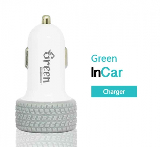 Green | 24W 2 USB Port 4.8A | Car Charger GR-CC-480